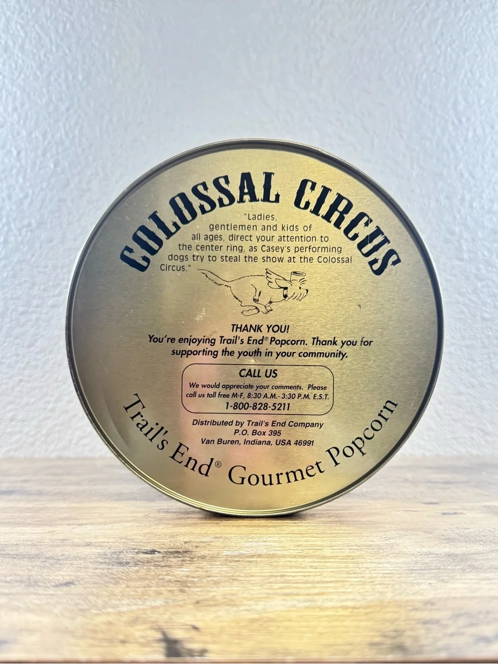 Vintage 1997 Trail’s End Colossal Circus Popcorn Tin